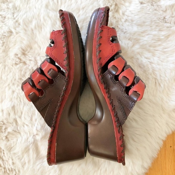 ARIAT Red Leather Sandals Size 6.5 - Picture 5 of 8